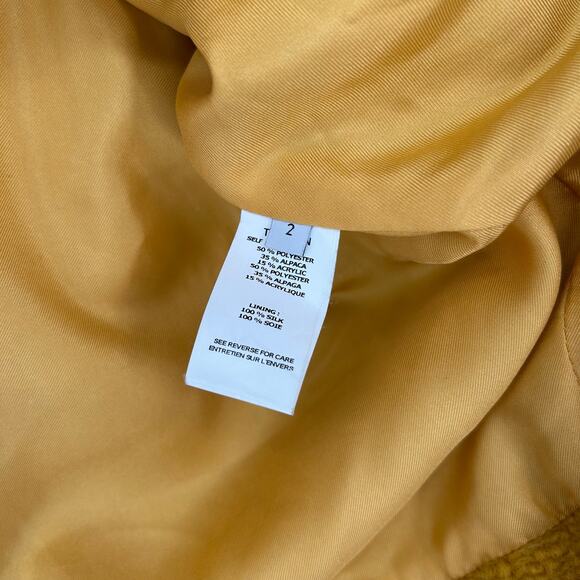 Thakoon Mustard Yellow Alpaca Blend Blazer Jacket Women’s Size 2 Fall Chic - Picture 4 of 6